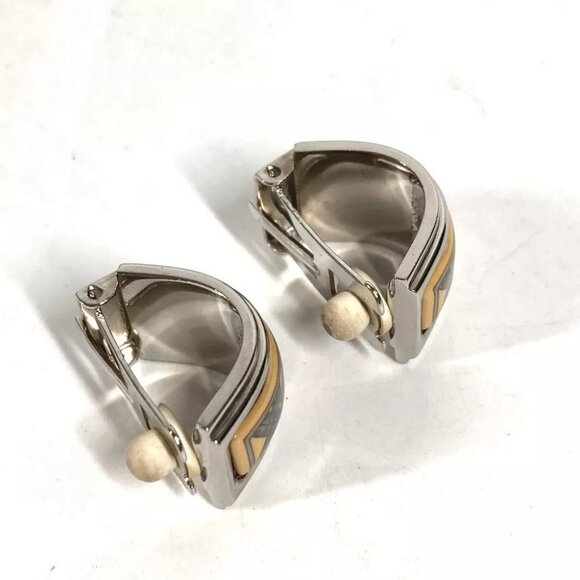 HERMES Emile Accessories Earrings Metal Silver/yellow - Picture 5 of 8